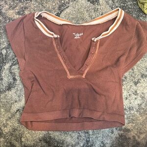 Urban Outfitters Brown Polo Crop Top